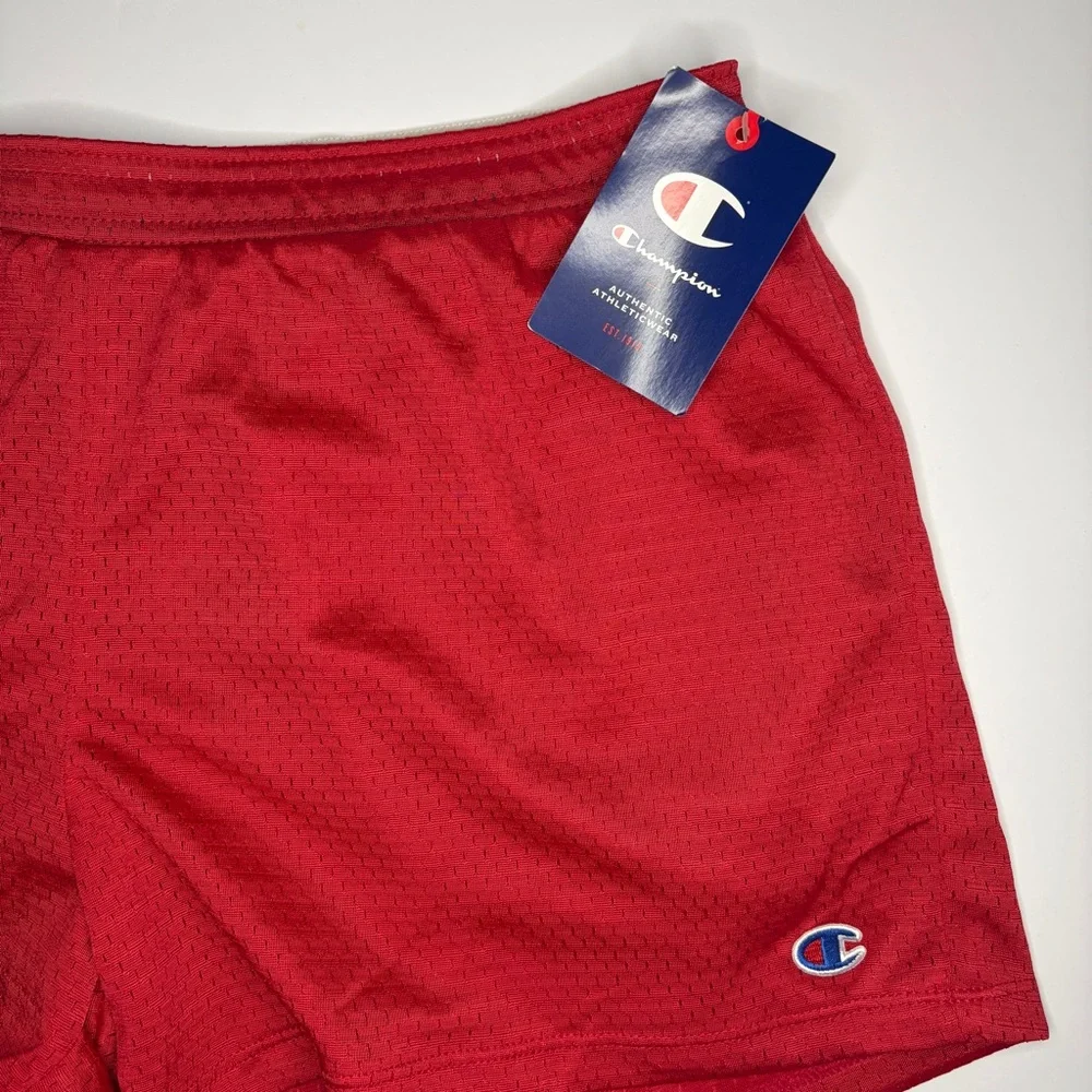 New Champion Red Athletic Mesh Shorts